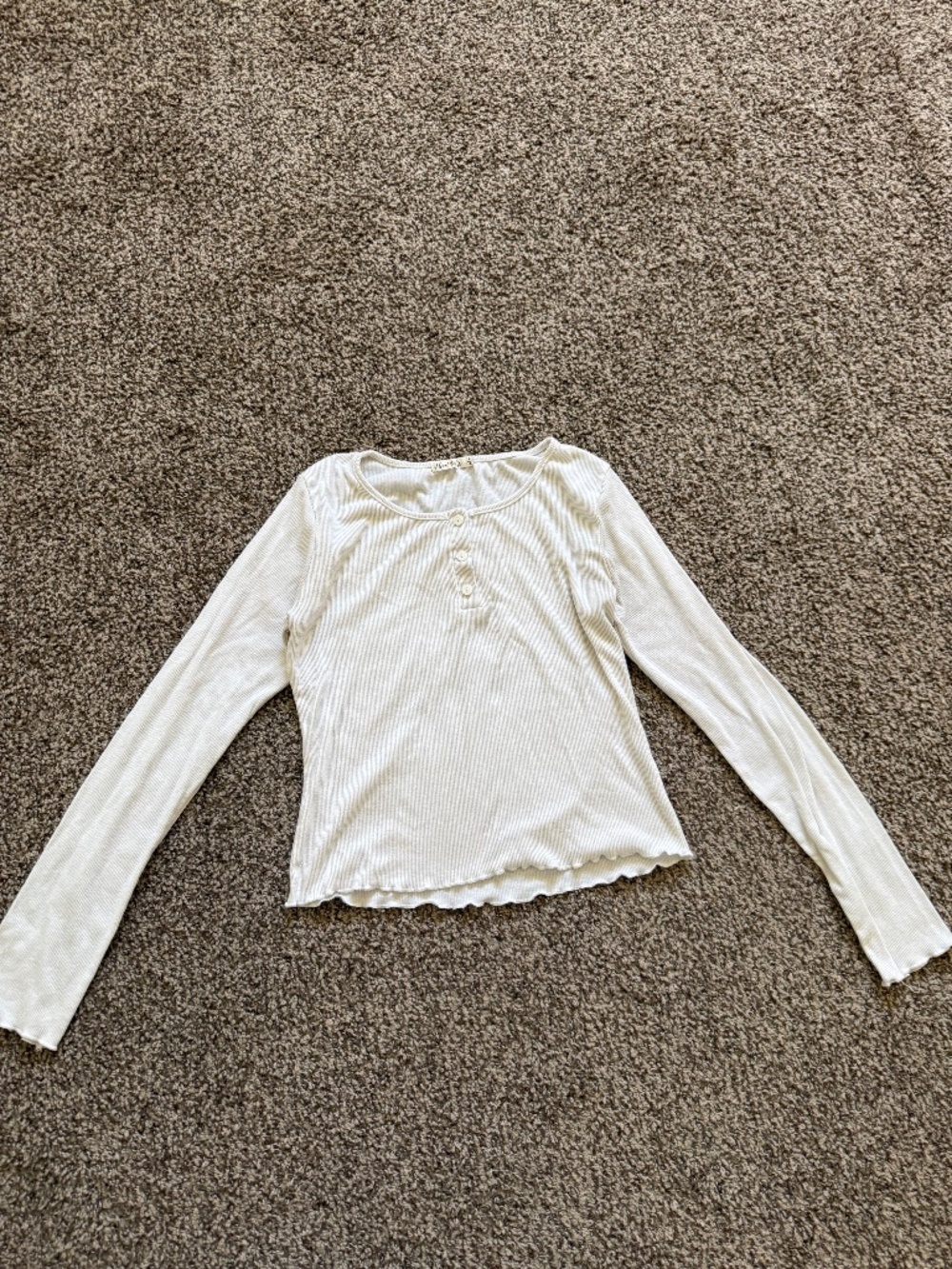 White Button Up Crop Top Long Sleeve